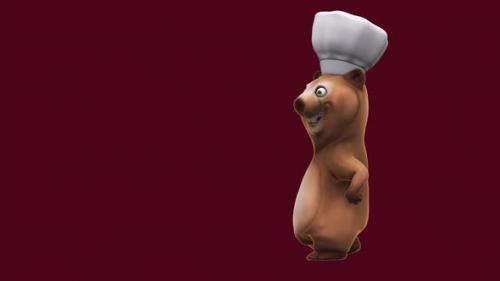 Videohive - Fun 3D cartoon bear chef (with alpha channel included) - 42766045 - 42766045