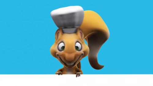 Videohive - Fun 3D cartoon squirrel chef (with alpha channel included) - 42766057 - 42766057