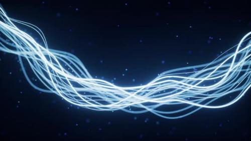 Videohive - Abstract wave gradient curves and particles - 42767222 - 42767222