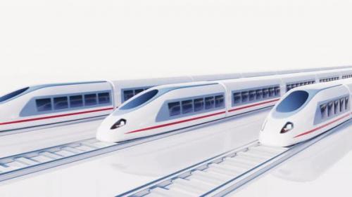 Videohive - White high speed railway bullet train - 42767230 - 42767230