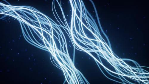 Videohive - Abstract wave gradient curves and particles - 42767232 - 42767232