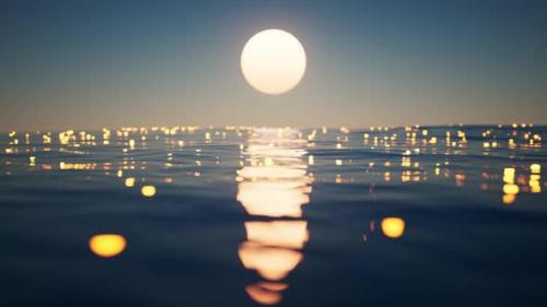 Videohive - Loop animation of rippled lake with glowing particles - 42767271 - 42767271