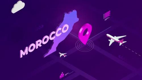 Videohive - Morocco Infographic Isometric Map Background 4K - 42782728 - 42782728