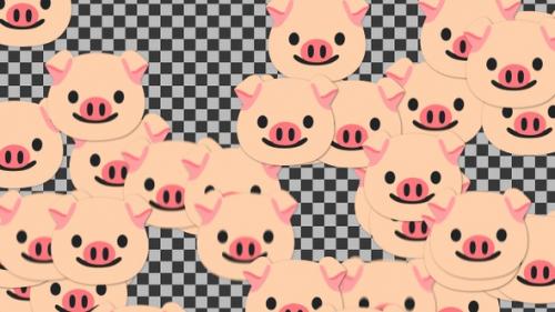 Videohive - Emojii Pig Face Transition | UHD | 60fps - 42782738 - 42782738