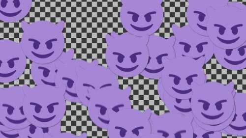 Videohive - Emojii Smiling Face With Horns Transition | UHD | 60fps - 42782739 - 42782739