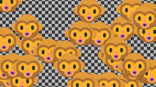 Videohive - Emojii Monkey Face Transition | UHD | 60fps - 42782742 - 42782742