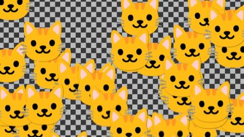 Videohive - Emojii Cat Face Transition | UHD | 60fps - 42782743 - 42782743