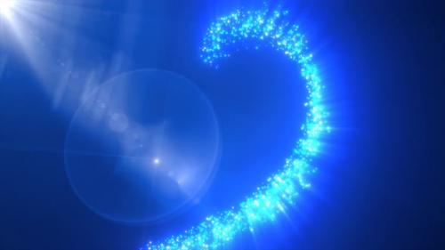 Videohive - Abstract glowing festive heart love blue from lines of magic energy from particles and dots - 42790476 - 42790476