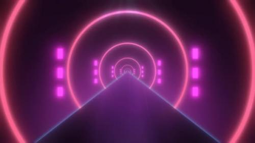 Videohive - Abstract glowing neon retro tunnel round bright shiny multicolored beautiful. Abstract background - 42790609 - 42790609