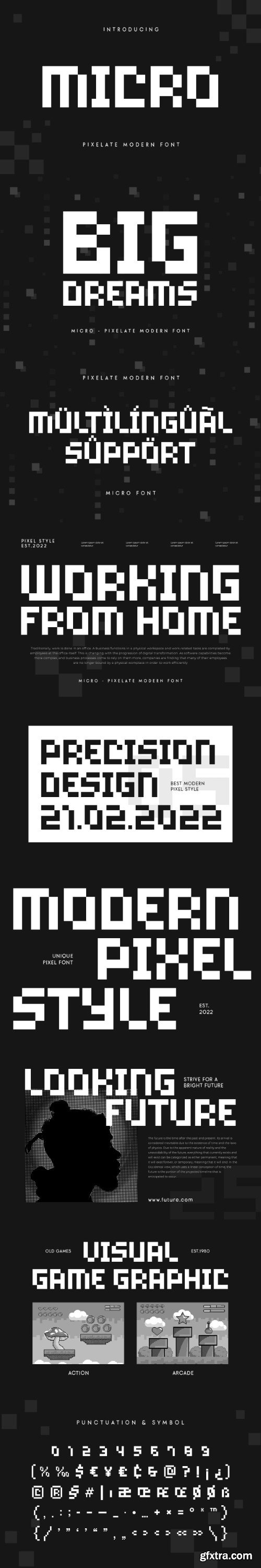 Micro - Pixelate Modern Font