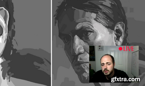 New Masters Academy - Monochromatic Portrait with a Hard Round Brush with Iliya Mirochnik