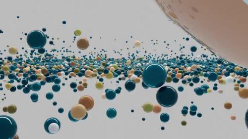 Videohive - Dynamic animation of spheres of different colors moving randomly in space - 42759605 - 42759605