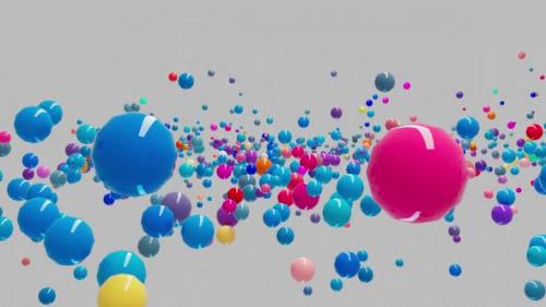 Videohive - Dynamic animation of spheres of different colors moving randomly in space create - 42759635 - 42759635