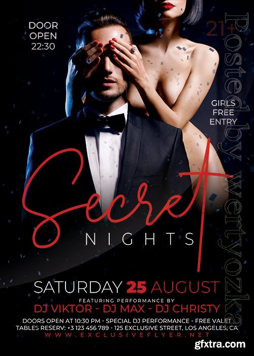 Secret Nights Psd Flyer Design