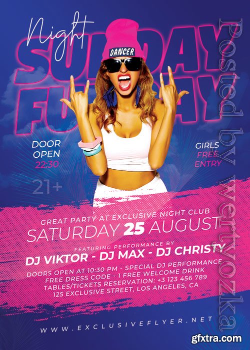 Sunday funday night Psd Flyer Design