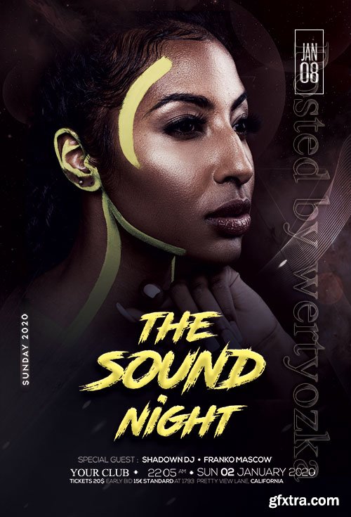 Sound Night Party Psd Flyer Design