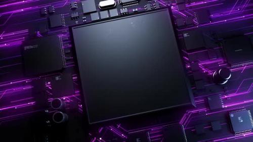 Videohive - CPU on a printed circuit board by the effect of computing traffic. microelectronics technology - 42759656 - 42759656