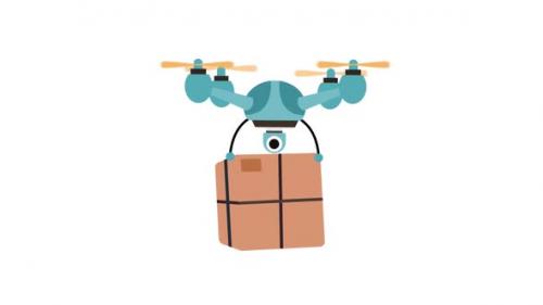 Videohive - ecommerce parcel Package is delivered by drone delivery future transportation - 42760421 - 42760421