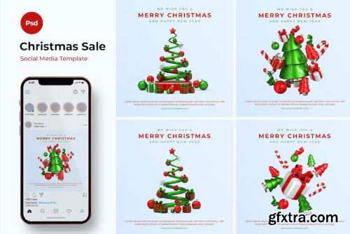 Merry Christmas Social Media Template ZPNV5C4