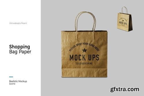 Sopping Bag Paper Mock Up 22MNHVC