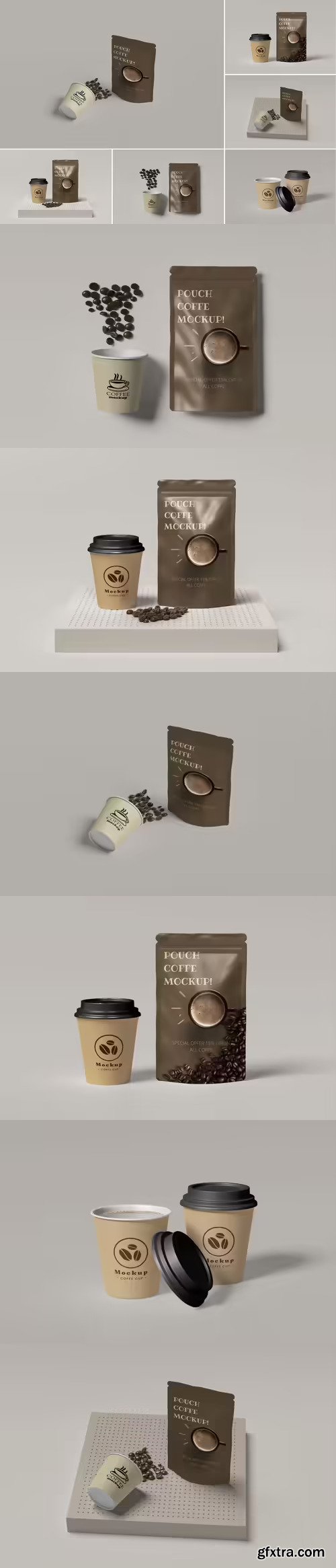 Coffee Pouch Packaging Mockups