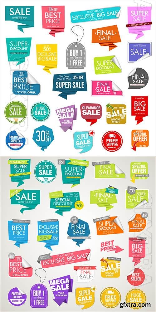 Vector collection of modern colorful banners and labels