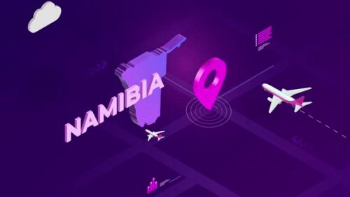 Videohive - Namibia Infographic Isometric Map Background 4K - 42825975 - 42825975