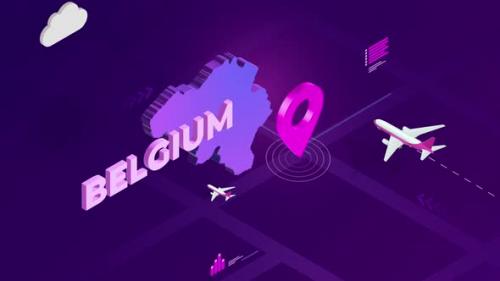 Videohive - Belgium Infographic Isometric Map Background 4K - 42825976 - 42825976