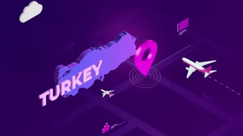 Videohive - Turkey Infographic Isometric Map Background 4K - 42825977 - 42825977