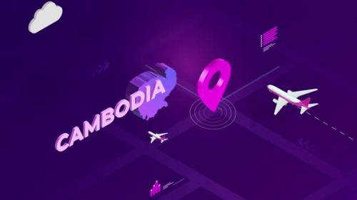 Videohive - Cambodia Infographic Isometric Map Background 4K - 42825978 - 42825978