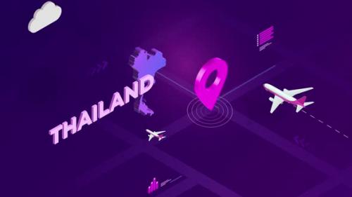 Videohive - Thailand Infographic Isometric Map Background 4K - 42825981 - 42825981