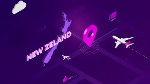 Videohive - New Zeland Infographic Isometric Map Background 4K - 42825984 - 42825984