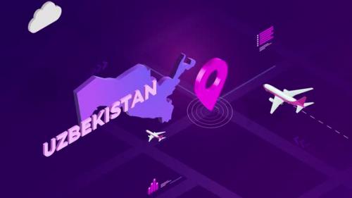 Videohive - Uzbekistan Infographic Isometric Map Background 4K - 42825985 - 42825985