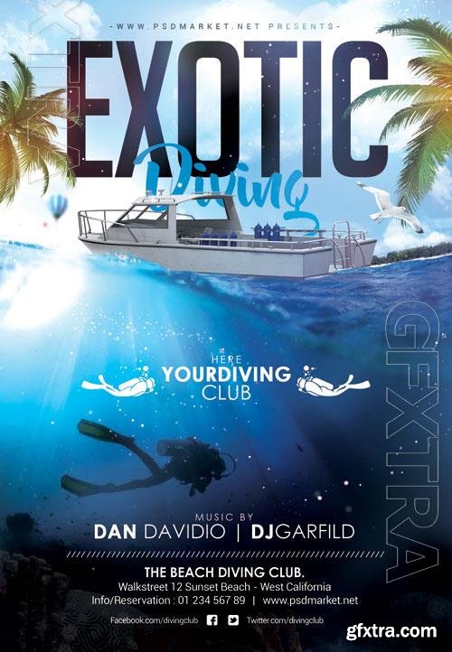 Psd exotic diving flyer design