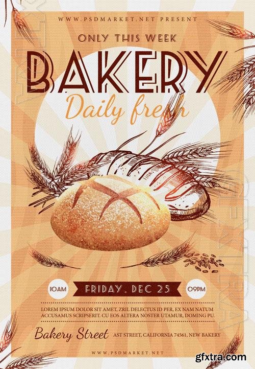 Psd bakery flyer design
