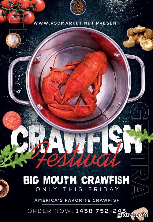 Psd crawfish boil fest flyer design