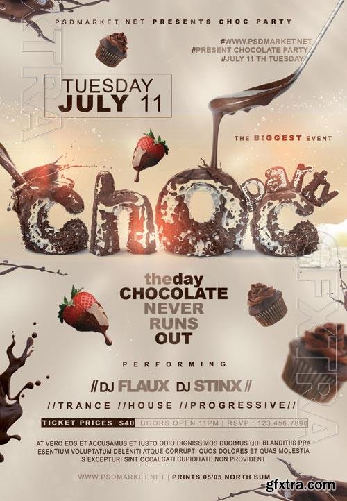 Psd chocolate day flyer design