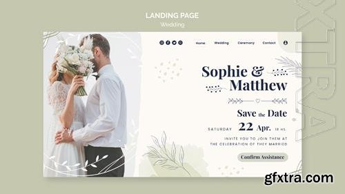 PSD flat design wedding template