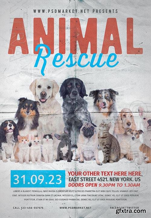 Psd Animal rescue flyer design