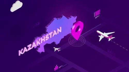 Videohive - Kazakhstan Infographic Isometric Map Background 4K - 42825988 - 42825988