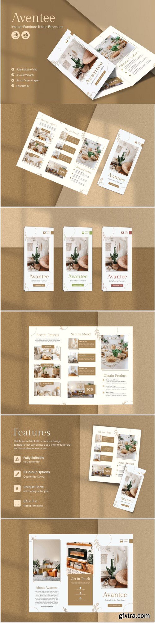 Boho Interior Brochure Template DRD4W33