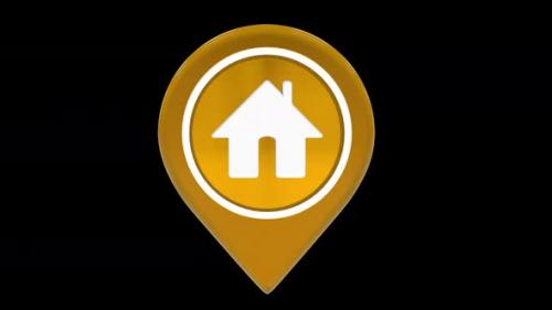 Videohive - Real Estate Home Location Icon Yellow Alpha Loop - 42832321 - 42832321