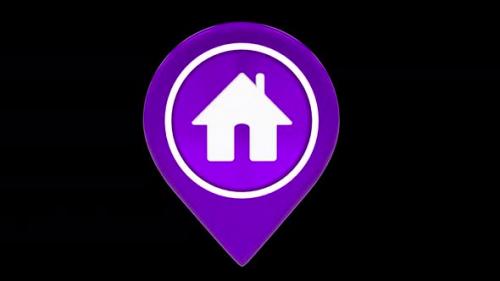 Videohive - Real Estate Home Location Icon Purple Alpha Loop - 42832330 - 42832330