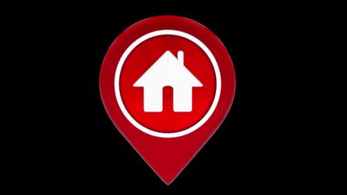 Videohive - Real Estate Home Location Icon Red Alpha Loop - 42832344 - 42832344