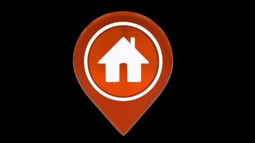 Videohive - Real Estate Home Location Icon Orange Alpha Loop - 42832370 - 42832370