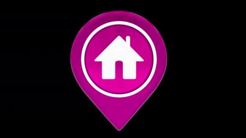 Videohive - Real Estate Home Location Icon Pink Alpha Loop - 42832379 - 42832379