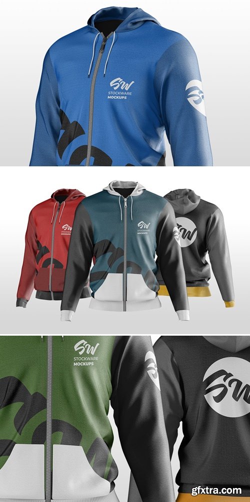 Zipper Hoodie Mockup FQBD8NA