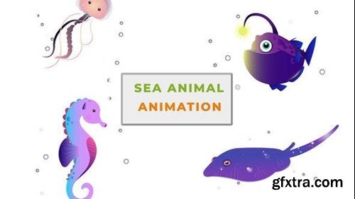 Videohive Aquatic Sea Animals Animation Scene 42854739