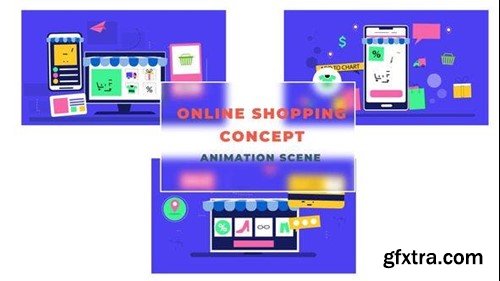 Videohive Online Shopping Concept Animation Scene 42854209