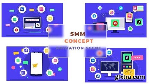 Videohive Social Media Marketing Concept Animation Scene 42854124